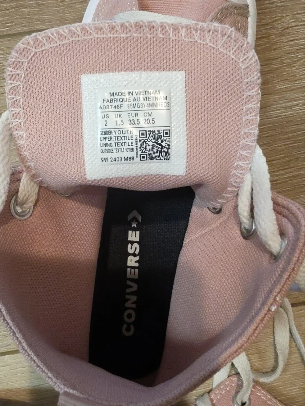 Converse Pink High-Top Canvas Sneakers with White Laces